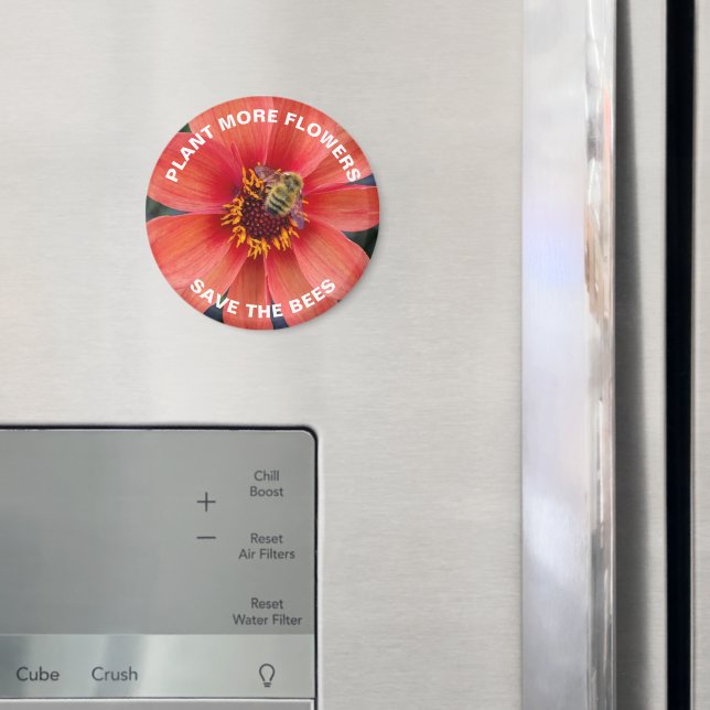 Aimant Save the Bees Orange Dahlia Flower (In situ (réfrigérateur))