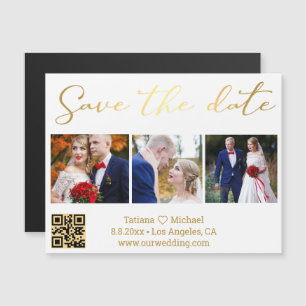 Aimant Save The Date avec Code QR 3 Photos Script