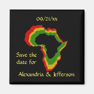 Aimant "Save the Date" - Couleurs panafricaines