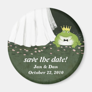 Aimant Save the Date Cute Frog Prince Wedding Custom