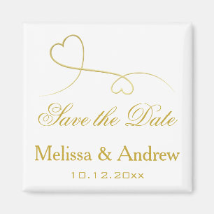 Aimant Save the date Deux élégants Mariages de Coeurs d