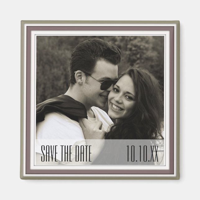 Aimant Save The Date Green Wine (Devant)