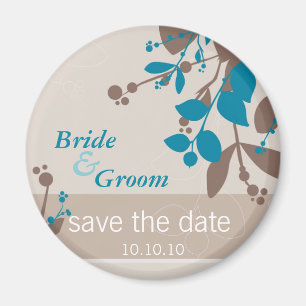 Aimant SAVE THE DATE :: nature - latte mocha turquoise