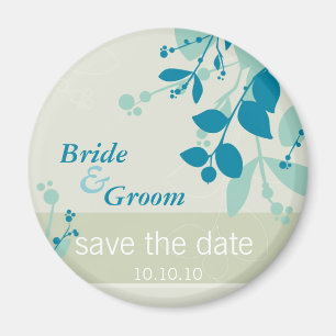 Aimant SAVE THE DATE :: nature - mousse turquoise