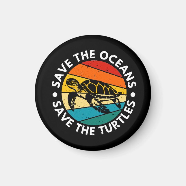 Aimant Save The Oceans Save The Turtles (Devant)