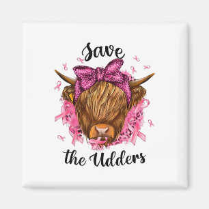 Aimant Save the Udders Breast Cancer Awareness Warrior Co