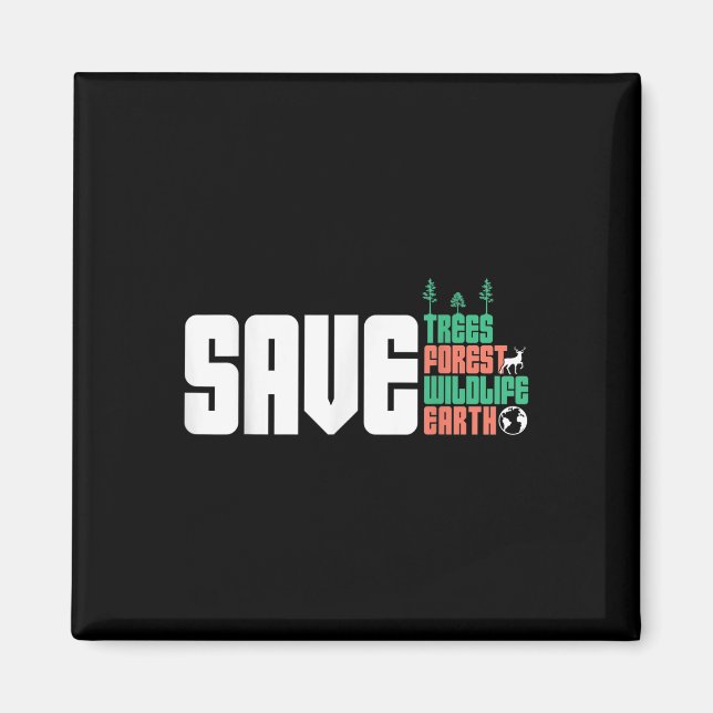Aimant Save the World Nature Protection De l'environnemen (Devant)