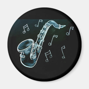 Aimant Saxophone et notes de musique