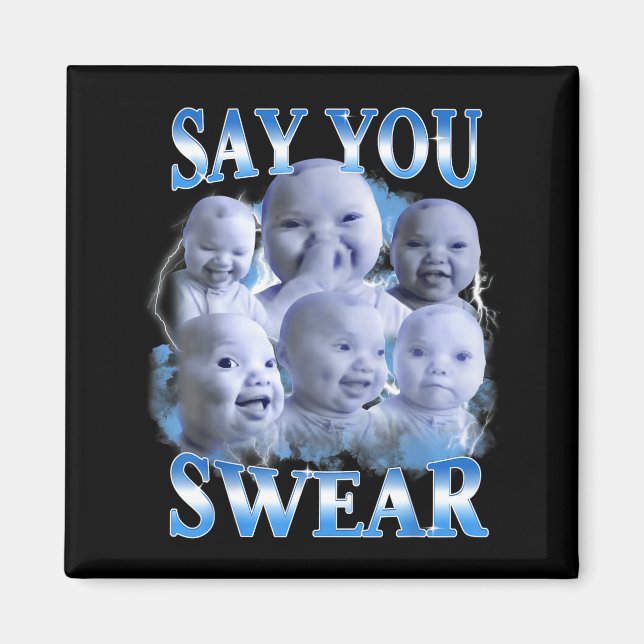 Aimant Say You Swear Ai Niche Baby Holding Back Laugh Gen (Devant)