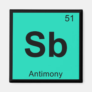 Aimant Sb - Symbole de tableau périodique de la chimie d