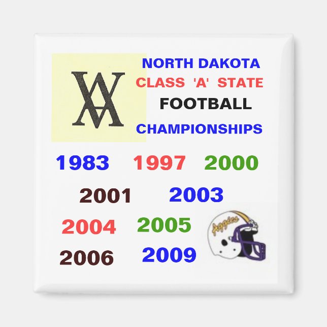 Aimant scan, 1023200615323_AggieFBhelmet, NORTH DAKOTA... (Devant)