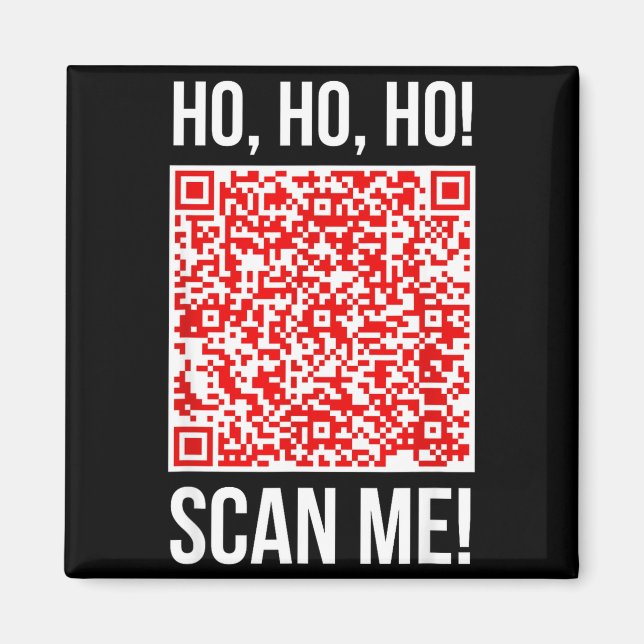 Aimant Scan Me! Qr Scan Me Joke Funny Santa Merry Christm (Devant)