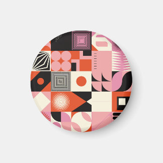 Aimant Scandinave géométrique : Motif d'oeuvres colorées
