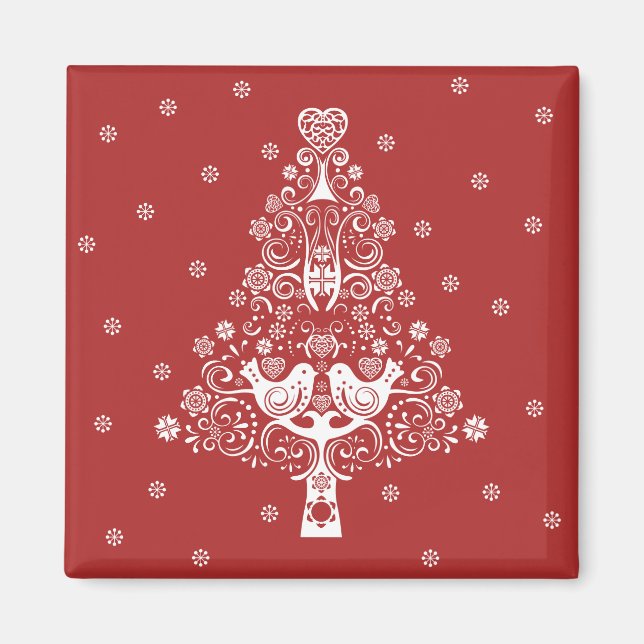 Aimant Scandinave nordique Arbre de Noël Magie (Devant)