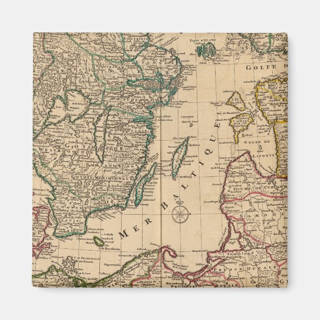 Aimant Scandinavie, mer Baltique, Suède, Danemark (Devant)