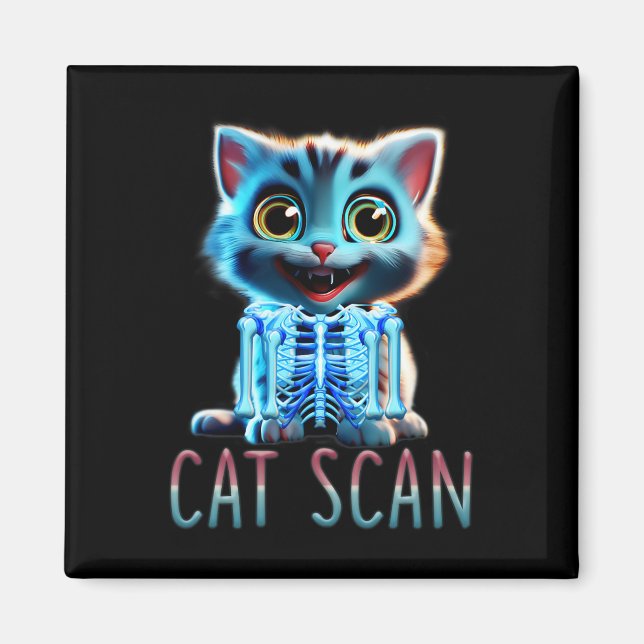 Aimant Scanner du chat Scan CT Halloween Chat X-ray Pun D (Devant)