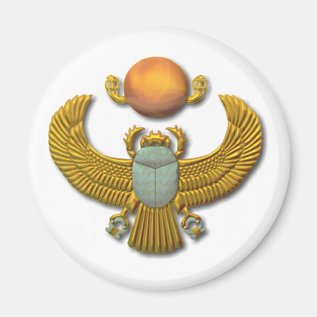 Aimant Scarab antique égyptien sacré - Or (Devant)