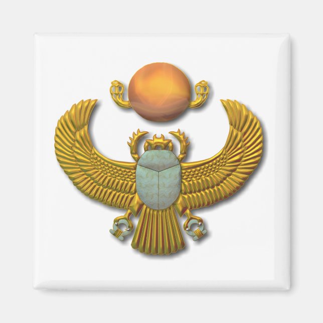 Aimant Scarab antique égyptien sacré - Or (Devant)