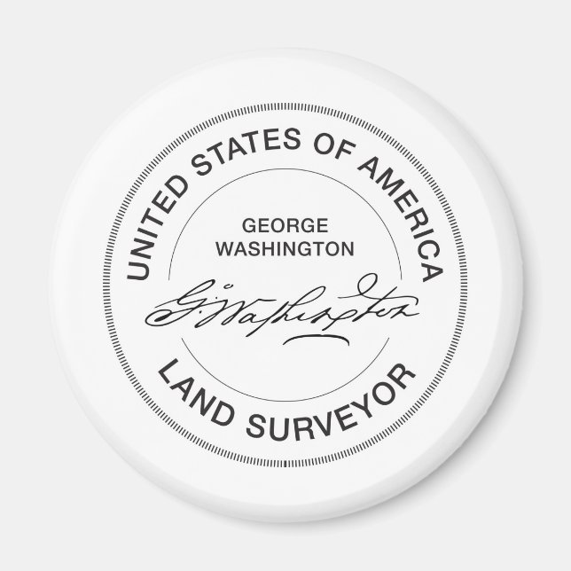 Aimant Sceau d'arpenteur terrestre George Washington USA (Devant)