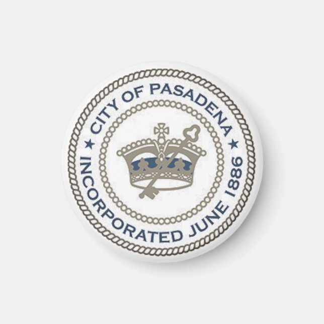 Aimant Sceau de la ville de Pasadena, Californie (Devant)