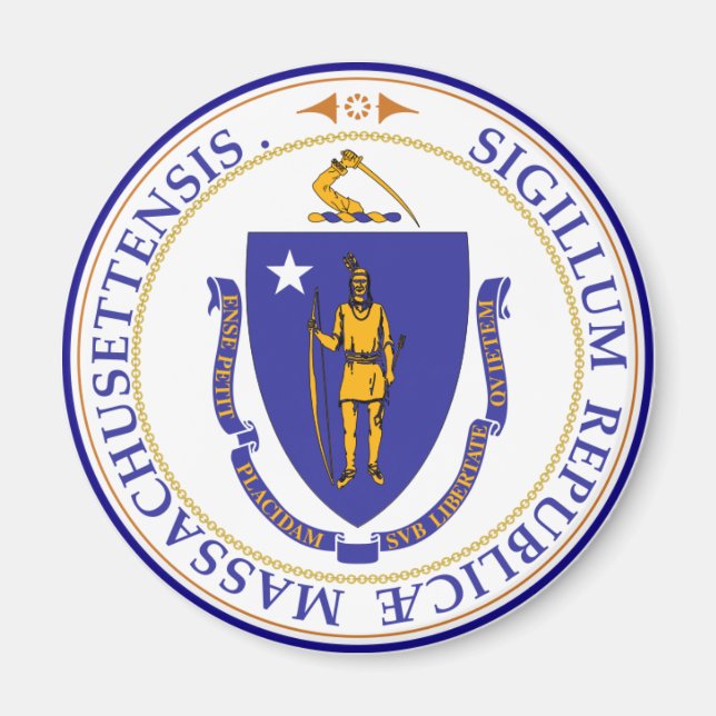Aimant Sceau d'État du Massachusetts (Devant)