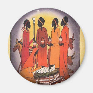 Aimant Scène africaine de nativité de Noël