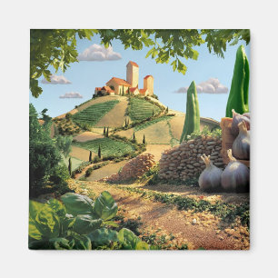 Aimant Scène alimentaire Fromage et ail