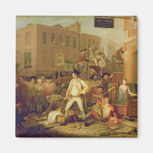 Aimant Scène dans une rue de Londres, 1770 (huile sur la