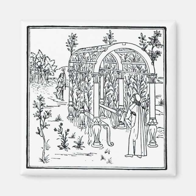 Aimant Scène de jardin, de 'Hypnerotomachia Poliphili' a (Devant)