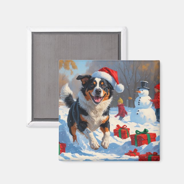 Aimant Scène de Noël de bétail australien (Recto/Verso)