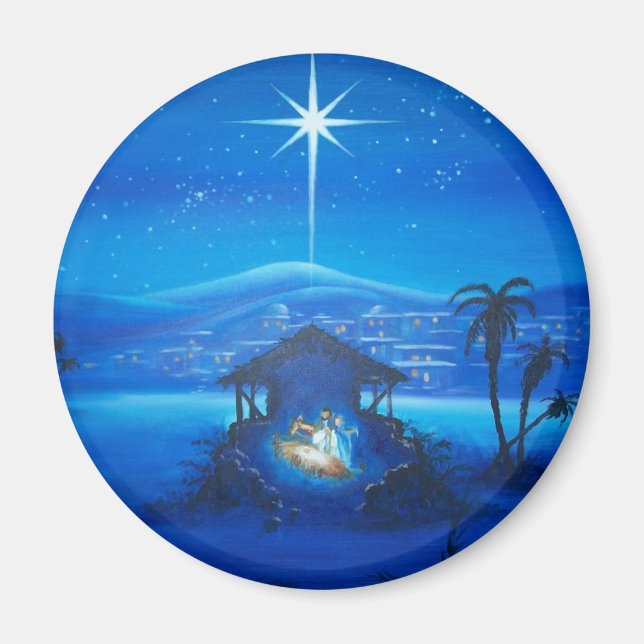 Aimant Scène de nuit vintage Manger (Devant)