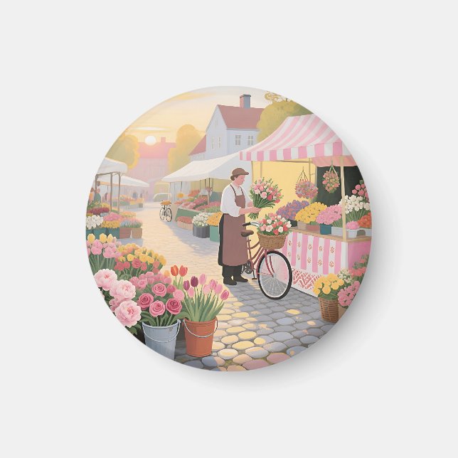 Aimant Scène de rue Fleur Solaire (Devant)