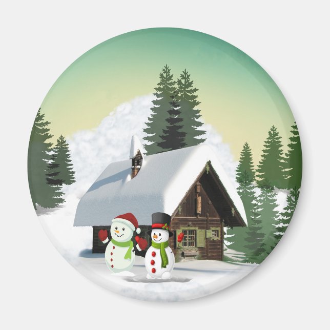 Aimant Scène des neiges de Noël (Devant)