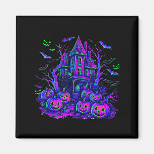 Aimant Scène effrayante d'Halloween vintage Citrouille ré