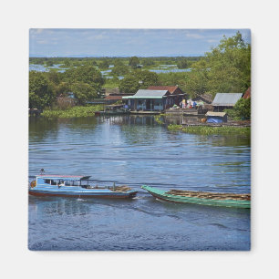 Aimant Scène rurale, lac Tonle Sap, Siem Reap, Angkor,