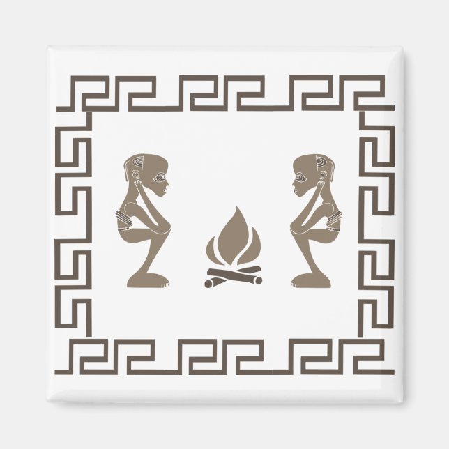 Aimant Scène tribale primitive africaine abstraite  (Devant)