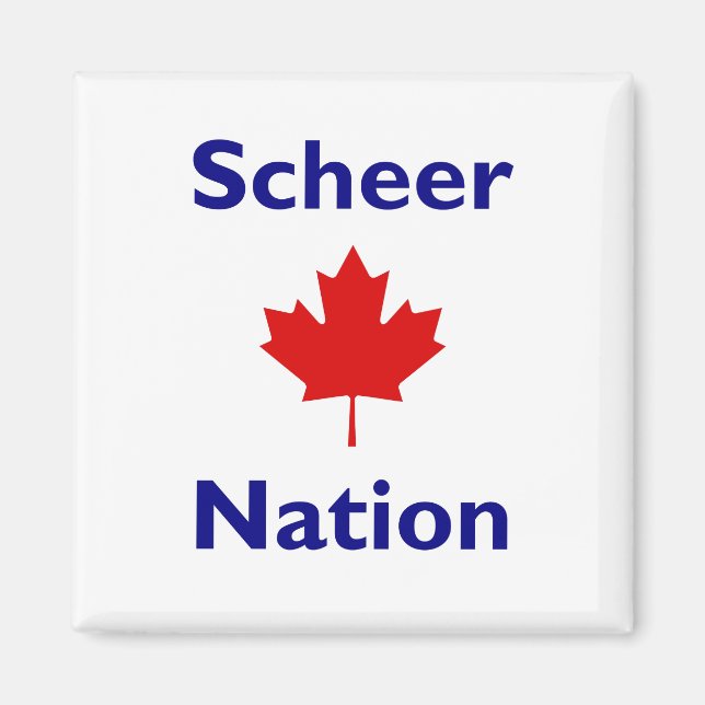Aimant Scheer Nation Canada Election Red Maple Leaf Color (Devant)