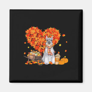 Aimant Schnauzer arbre d'automne Feuilles d'automne Citro