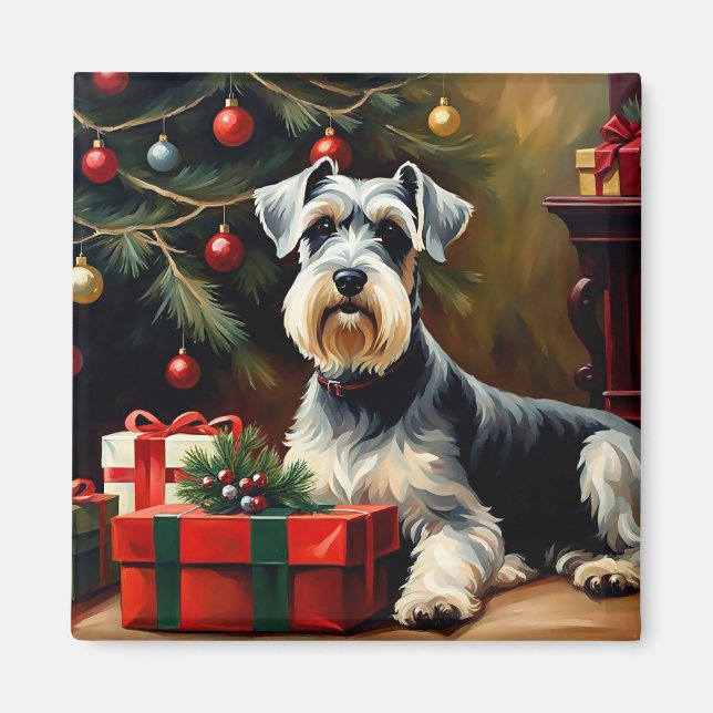 Aimant Schnauzer Chien Noël (Devant)