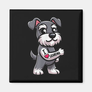Aimant Schnauzer I Love Grandma Funny Chien Tattoo