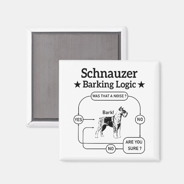 Aimant Schnauzer Logique d'Barre Cool chien animal de com (Recto/Verso)