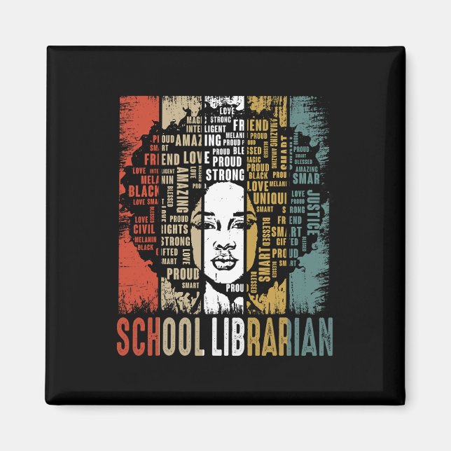 Aimant School Librarian Afro African American Black Histo (Devant)