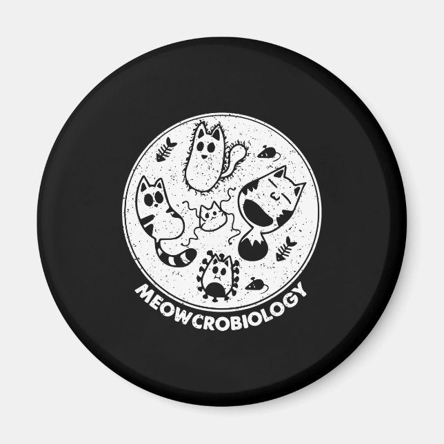 Aimant Science Cat Meowcro biologie (Devant)