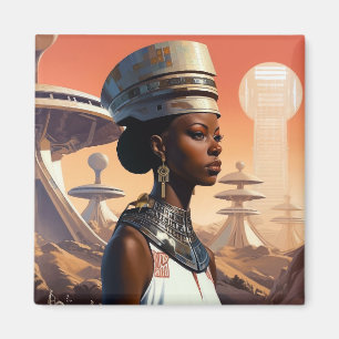 Aimant Science-fiction futuriste de la reine afrofuturist