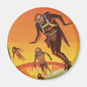 Aimant Science-fiction vintage, Aliens du Wi-Fi dans le v