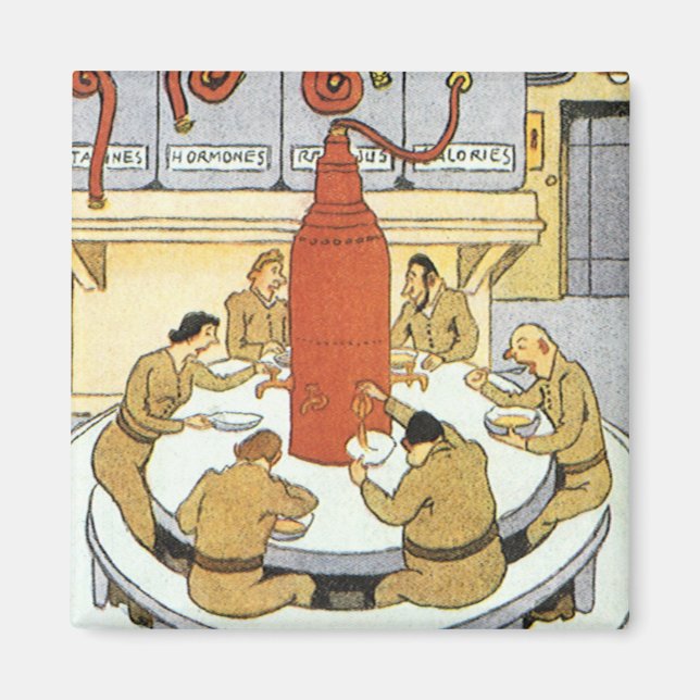 Aimant Science-fiction vintage, les scientifiques du labo (Devant)