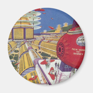 Aimant Science-fiction vintage, New York City futuriste