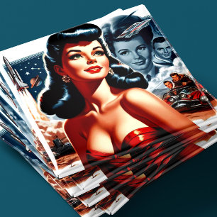 Aimant Science-fiction vintage pin-up