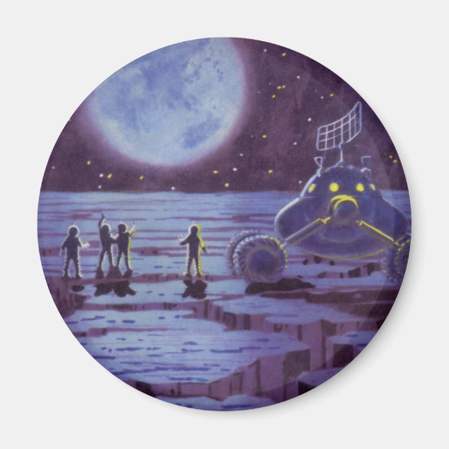 Aimant Science-fiction vintage Rover terrestre Aliens sur (Devant)