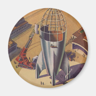 Aimant Science-fiction vintage, science-fiction, construc